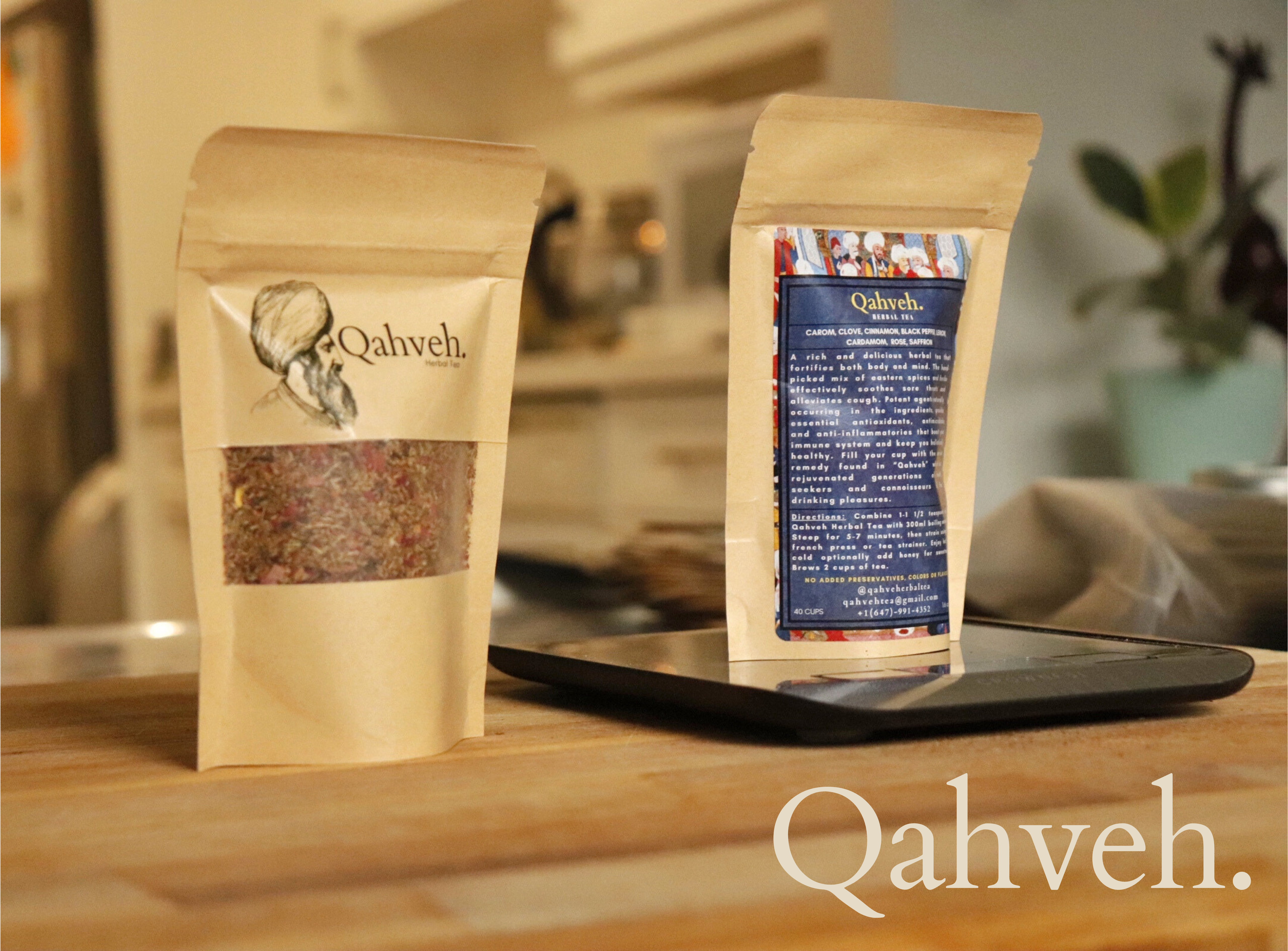 Qahveh Herbal Tea packages
